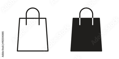 Shopping bag icon vector isolated on white background. Simple icon set.