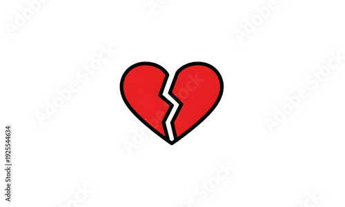 broken heart red love icon