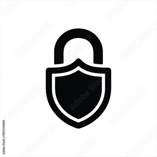 A shield emblem with a padlock symbolizing protection and security.