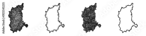 Sketch Lubuskie outline map design set