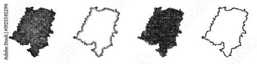 Sketch Opolskie outline map design set
