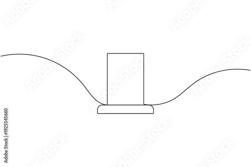 Emergency alarm siren sign icon continuous one line drawing on white background single art minimalist notification symbol outline vector illustration