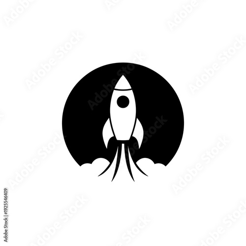 Rocket ship launching into space