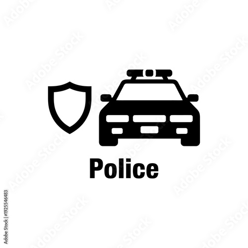 Police car with shield icon