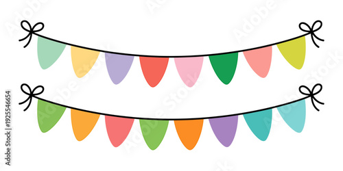 Colorful party garland with bows