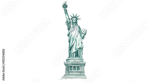 Statue of Liberty. Statue of Liberty hand drawn watercolor illustration