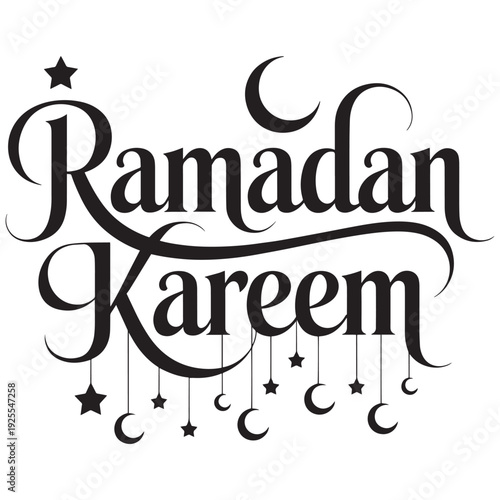 Ramadan kareem elegant calligraphy islamic holiday greeting with stars