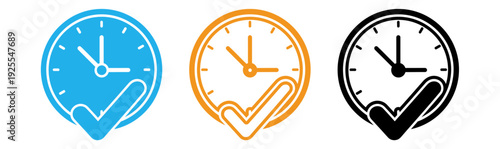 Colorful analog clock illustrations