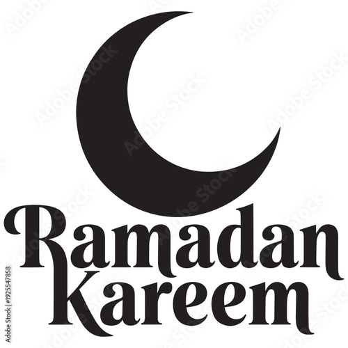 Ramadan kareem crescent moon and stars decorative calligraphy