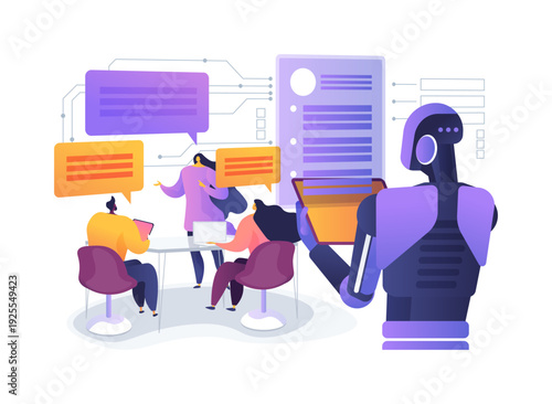 AI Meeting Summarizer abstract concept vector illustration.