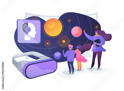 Virtual Reality Classroom abstract concept vector illustration.