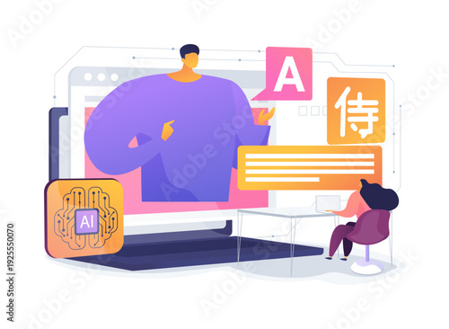 AI-Lecture Translation abstract concept vector illustration.