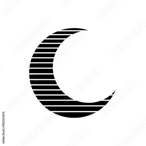 Abstract Crescent Moon Horizontal Lines Style