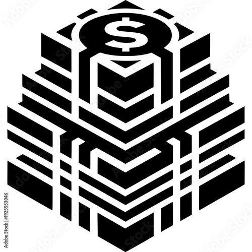 Financial Stability Illustration: A striking visual of a stack of monetary units, symbolizing wealth, financial growth, and economic strength.