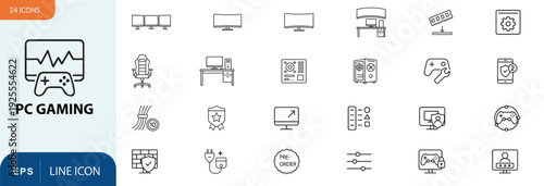 Pc gaming icons and symbols chart