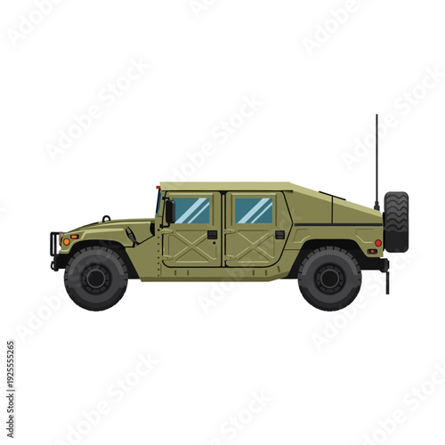 Military Humvee Vehicle - Olive Drab Green Off-Road Truck