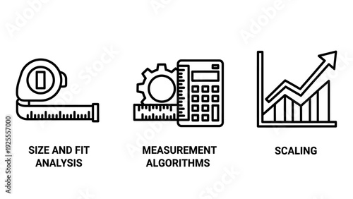 Measurement and Scaling Icons for Size, Fit, and Business Growth Analysis