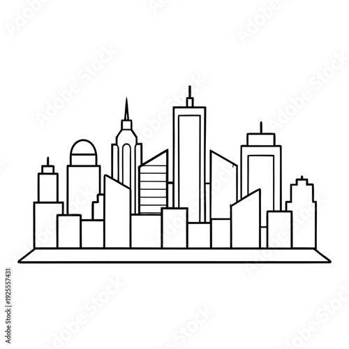 A vibrant cartoon city skyline with colorful skyscrapers, playful shapes, and glowing windows. Puffy clouds drift above as bright lights and cheerful streets bring the scene to life.
