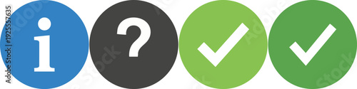 Info Question Checkmark Icons for Feedback and Status