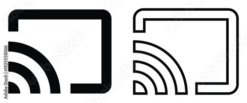 Screen Cast Wireless Display Sharing Icon Vector Illustration for Device Connection Media screen cast wireless display sharing icon