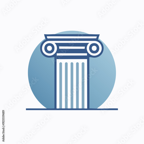 Elegant classical column symbol representing justice, law, stability, and historical heritage