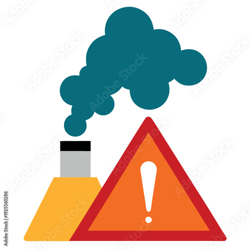 A gas leak warning icon with fumes rising indicative. 