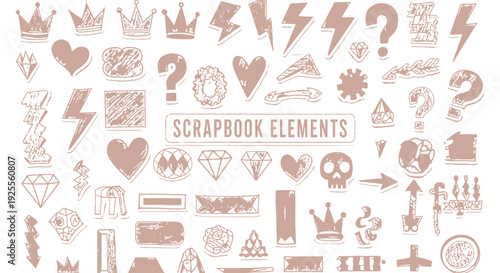 Colorful scrapbook elements for creative projects and design