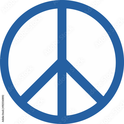 Blue Peace Symbol Graphic Illustration Icon