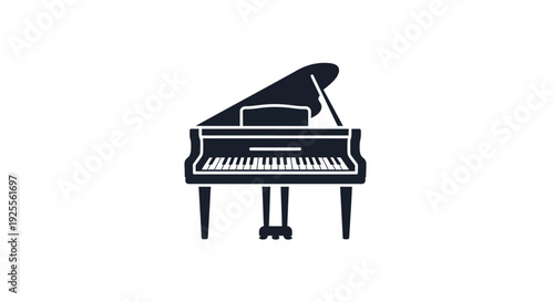 Grand Piano Musical Instrument Illustration.