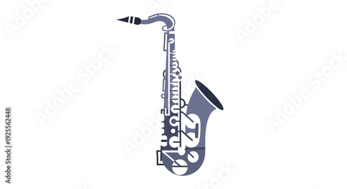 Alto Saxophone Musical Instrument Illustration.