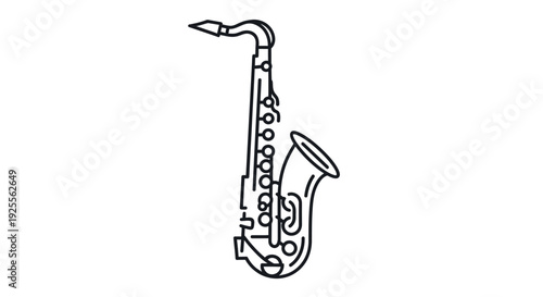Black and White Saxophone Illustration.