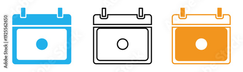 Calendar icons in blue black and orange