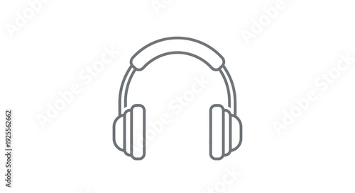 Simple Line Drawing of Headphones.