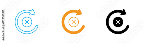 Refresh or reload icons with circular arrows and cross symbol