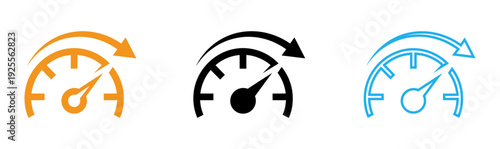 Speedometer icons in different colors