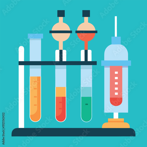 A liquid chromatography device with sample vials 