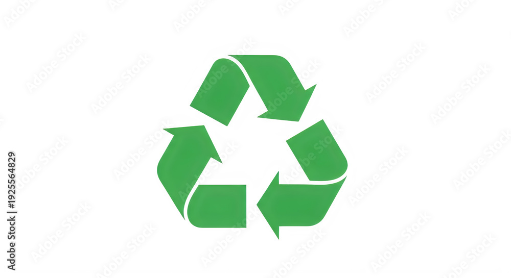 Fototapeta premium Universal recycling symbol made of three green arrows forming a loop