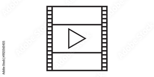 play movie film strip cinema icon. Flat and isolated design. Vector illustration