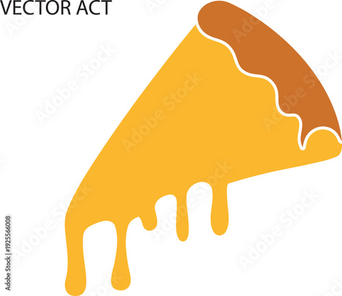 Melting Pizza Slice vector Illustration Set, Pizza Slice silhouette Pizza Slice line act vector on white background Formats Included EPS