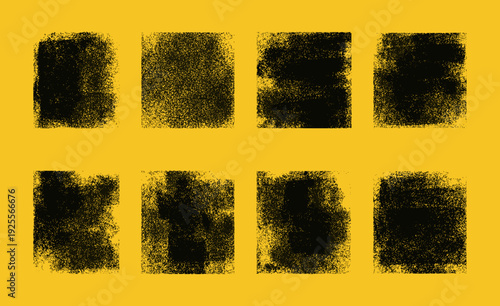 Grunge Ink Brush Square Textures Set