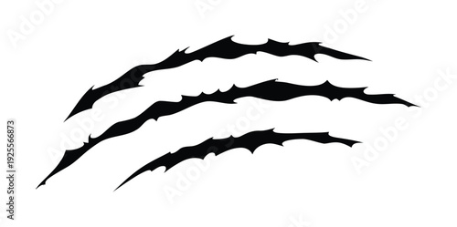 Black Claw Marks on White Background