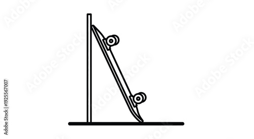 Simple illustration of an inclined plane with a cylindrical object