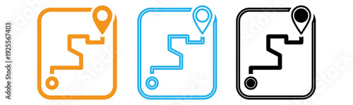 Gps navigation route icons