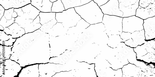 A detailed grunge texture of an old cracked concrete wall showing aged peeling paint and a rough weathered surface on a dirty cement material