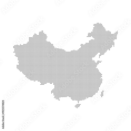 China map with dotted pattern vector illustration