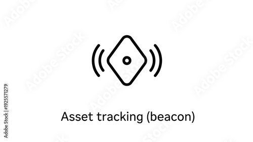 Asset Tracking Beacon Icon: Wireless Signal Transmitter for Location Services, Inventory, and IoT Devices