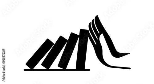 Risk Management Crisis Prevention Strategy Domino Icon Vector