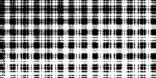 Grunge halftone gradient background. Faded grit noise texture. White and black sand wallpaper. Retro pixelated backdrop. Anime or manga style comic overlay. Vector graphic design textured eps10