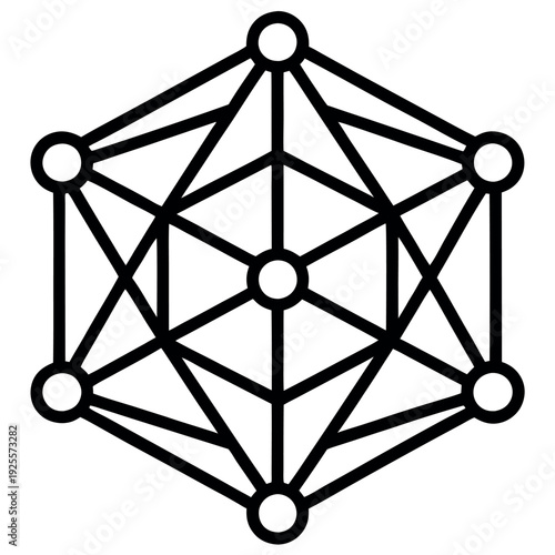 An atom and factory icon blending scientific innovate  