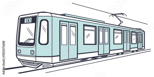 A modern electric tram traveling along an urban track system